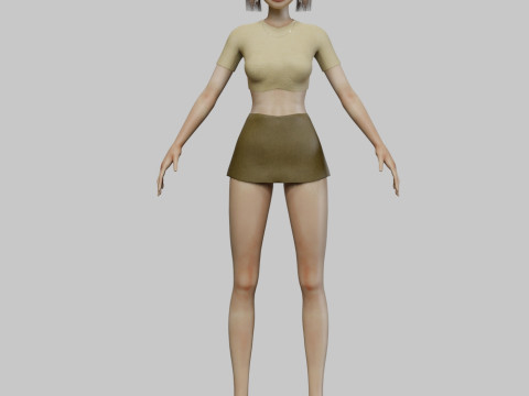Cartoon pretty girl V23421 Modelo 3D