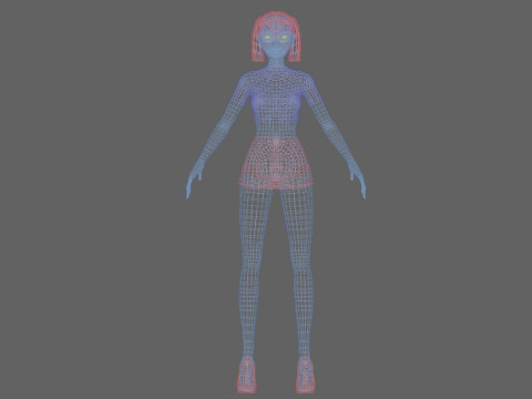 Cartoon pretty girl V23421 Modelo 3D