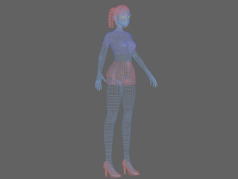 Cartoon pretty girl V23421 Modelo 3D