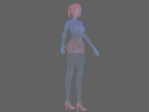 Cartoon pretty girl V23421 Modelo 3D