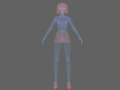 Cartoon pretty girl V23421 Modelo 3D