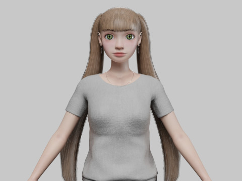 Cartoon standard girl V21997 3Dモデル