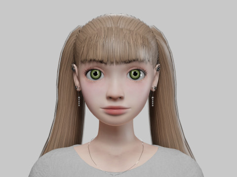 Cartoon standard girl V21997 3D Модель