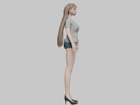 Cartoon standard girl V21997 3D Модель
