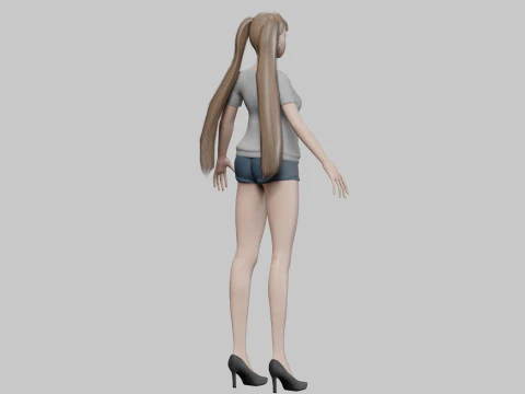 Cartoon standard girl V21997 3D Model