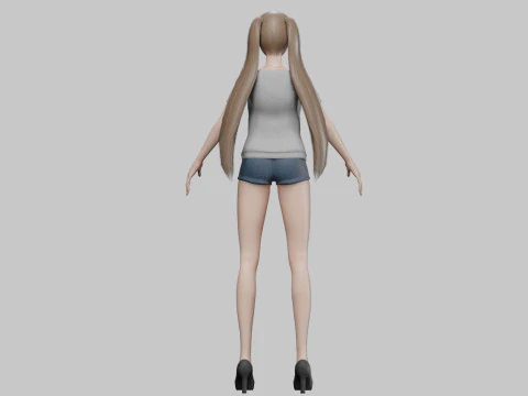Cartoon standard girl V21997 3D Model