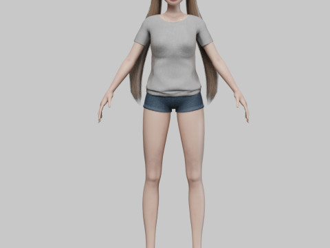 Cartoon standard girl V21997 3D Модель