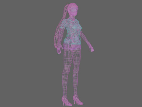 Cartoon standard girl V21997 3D Модель
