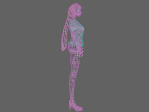 Cartoon standard girl V21997 3D Модель
