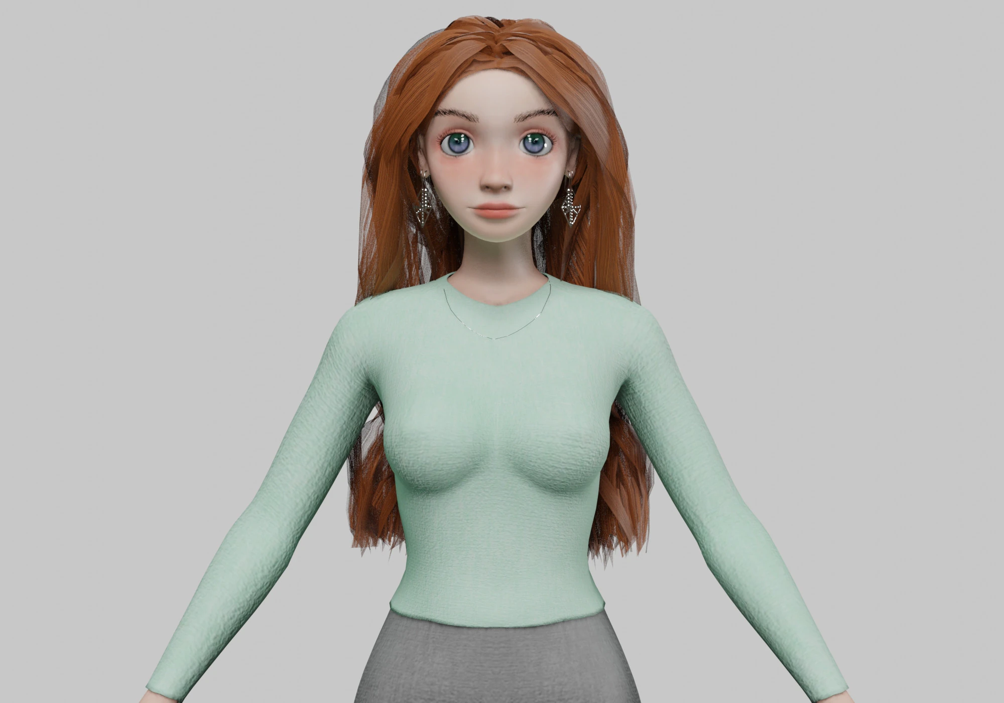 Cartoon sweet girl V34446 3D Model .c4d .max .obj .3ds .fbx .stl .blend 