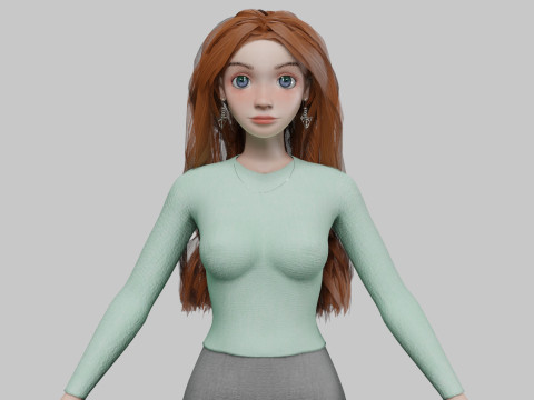 Cartoon sweet girl V34446 3Dモデル