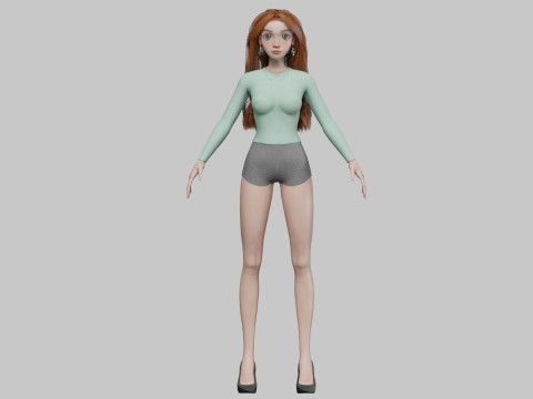 Cartoon sweet girl V34446 Modelo 3D