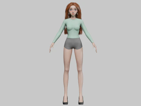 Cartoon sweet girl V34446 3D Model