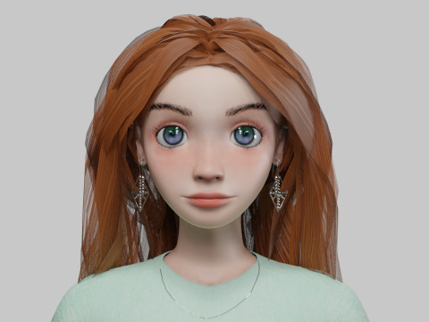 Cartoon sweet girl V34446 Modelo 3D