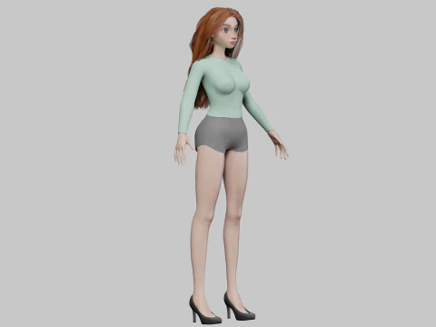 Cartoon sweet girl V34446 3D Model