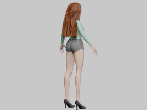 Cartoon sweet girl V34446 Modelo 3D