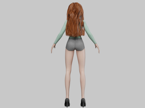 Cartoon sweet girl V34446 Modelo 3D