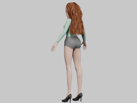 Cartoon sweet girl V34446 Modelo 3D