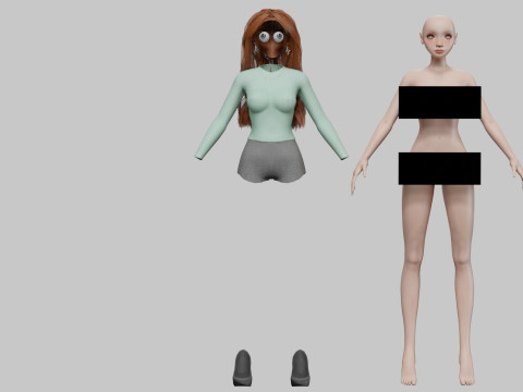 Cartoon sweet girl V34446 Modelo 3D