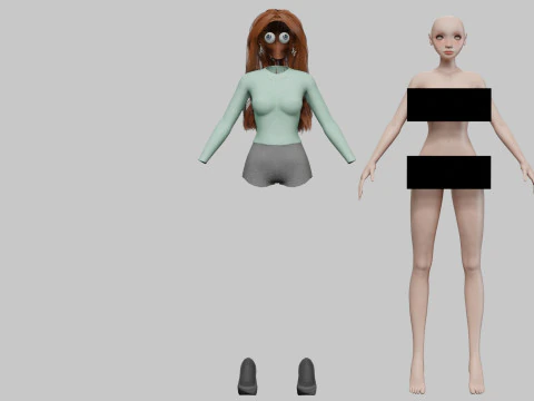 Cartoon sweet girl V34446 3D Model