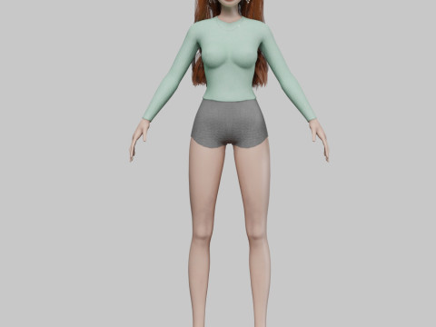Cartoon sweet girl V34446 Modelo 3D