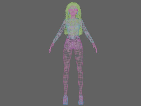 Cartoon sweet girl V34446 Modelo 3D