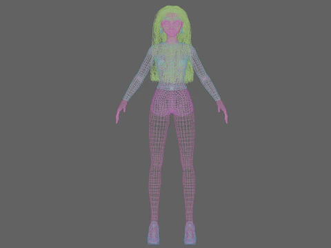 Cartoon sweet girl V34446 3D Model