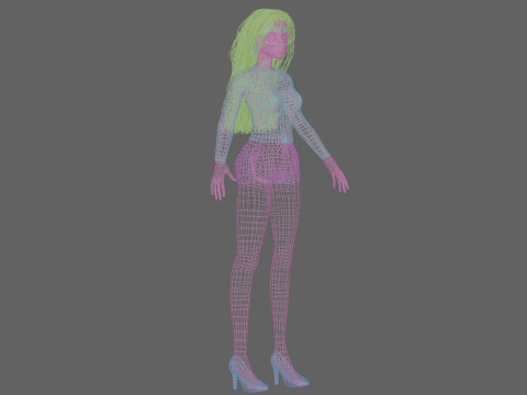 Cartoon sweet girl V34446 Modelo 3D