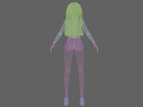 Cartoon sweet girl V34446 Modelo 3D