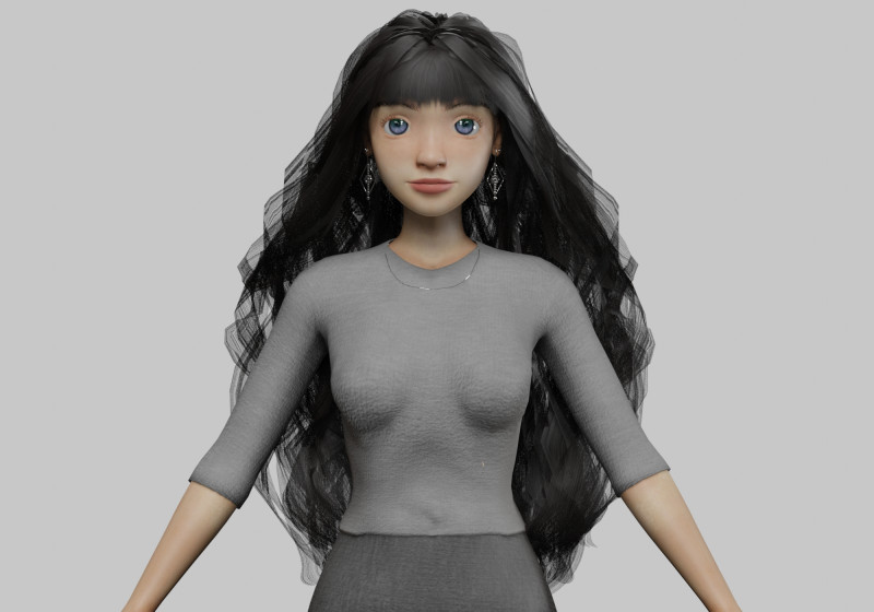 Cartoon teen girl V38392 Modèle 3D .c4d .max .obj .3ds .fbx .stl .blend 