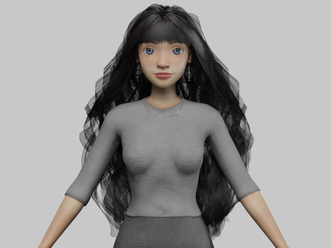 Cartoon teen girl V38392 3D मॉडल