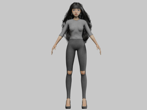 Cartoon teen girl V38392 Modèle 3D