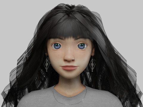 Cartoon teen girl V38392 Modèle 3D