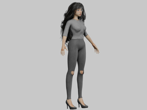 Cartoon teen girl V38392 Modèle 3D