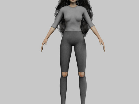 Cartoon teen girl V38392 Modèle 3D