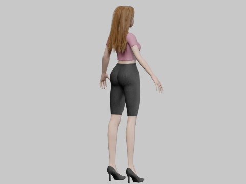 Cartoon young girl V30340 Modèle 3D