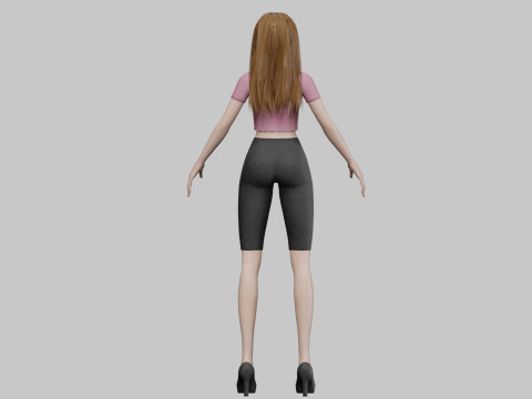Cartoon young girl V30340 Modèle 3D