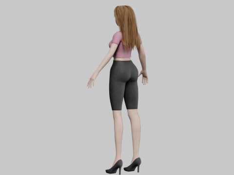 Cartoon young girl V30340 Modèle 3D