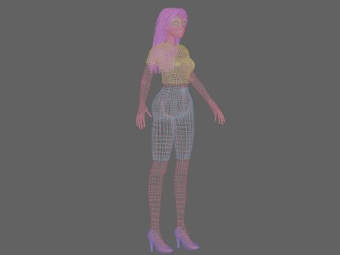 Cartoon young girl V30340 Modèle 3D