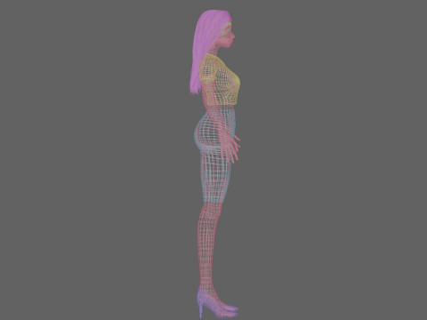 Cartoon young girl V30340 Modèle 3D