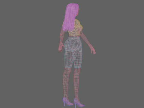 Cartoon young girl V30340 Modèle 3D