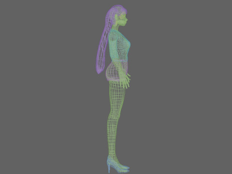 Classic cartoon girl V24074 Modèle 3D