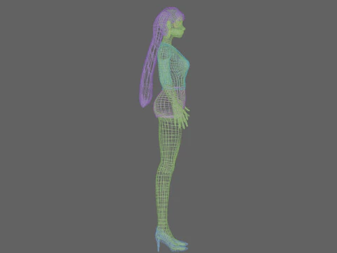 Classic cartoon girl V24074 3D Model
