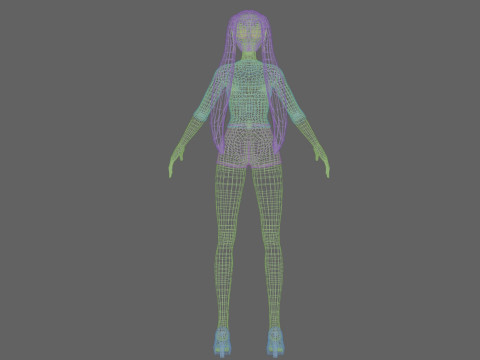 Classic cartoon girl V24074 Modèle 3D