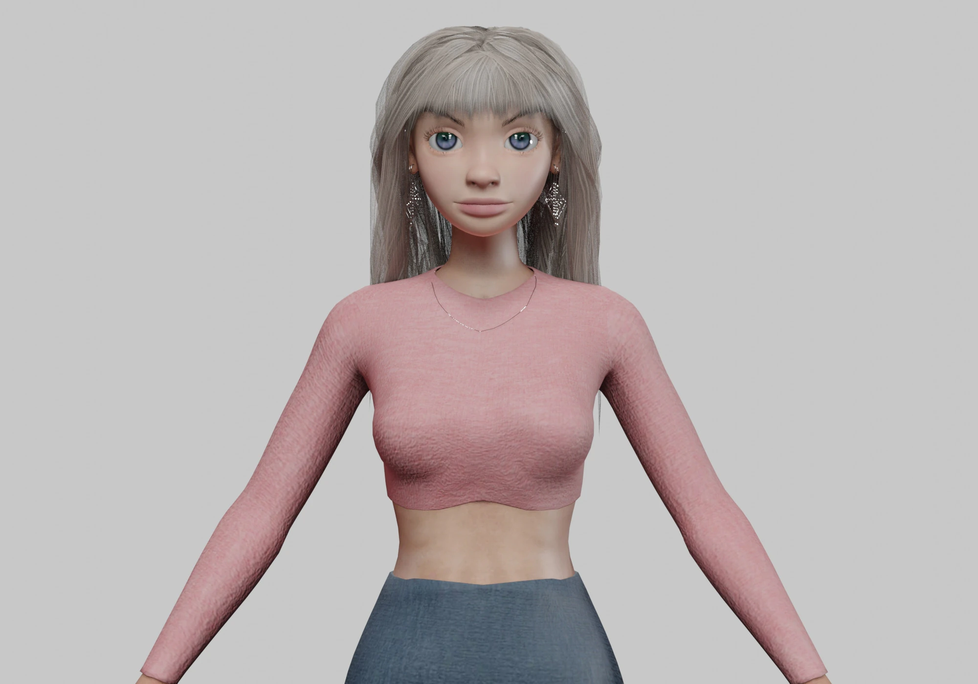 Classic young girl V35956 3D Model .c4d .max .obj .3ds .fbx .stl .blend