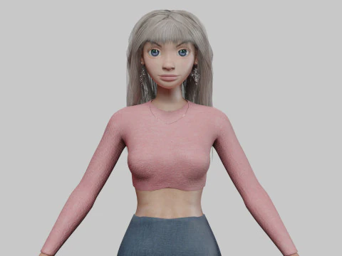 古典的な若い女の子 V35956 3Dモデル