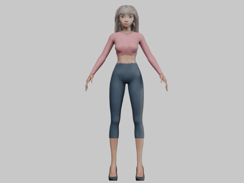 Classic young girl V35956 3D Модель