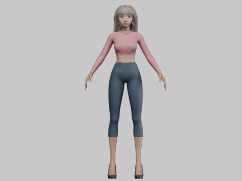 Classic young girl V35956 3D Model