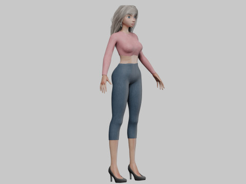 Classic young girl V35956 3D Модель