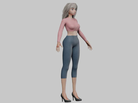 Classic young girl V35956 3D Model